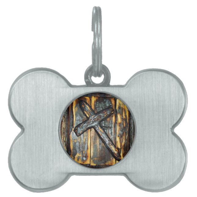 Cross of The Apocalypse Pet Name Tag (Front)