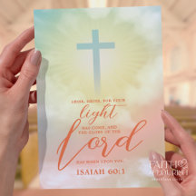 Cross Ombre Sky Clouds Scripture Church Bulletin