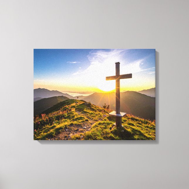Cross on hill canvas print (Front)