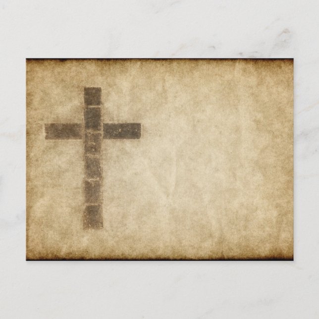 Cross on Parchment #2- Postcard Horizontal (Front)