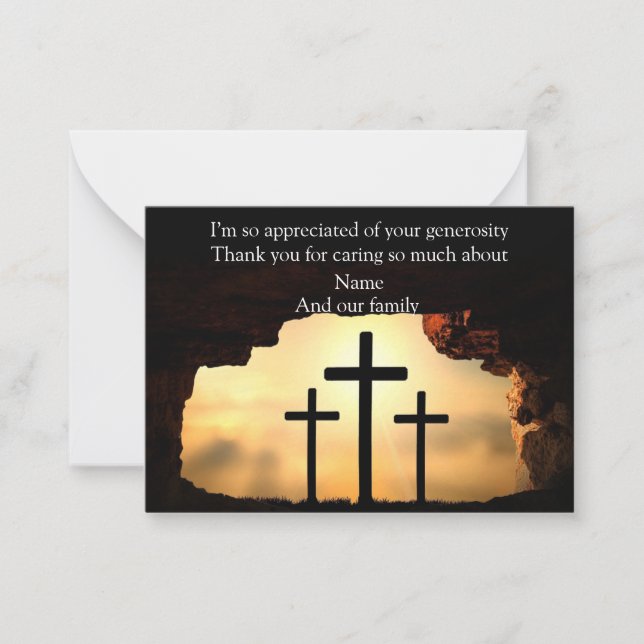 Cross On The Rock Thank You Cards (Front)