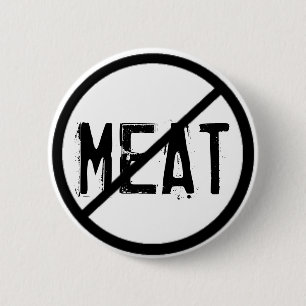 Cross Out Meat 6 Cm Round Badge
