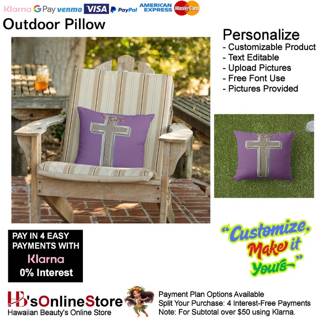 Cross Outdoor Throw Pillow with Purple Background  (Cross Outdoor Throw Pillow with Purple Background.)
