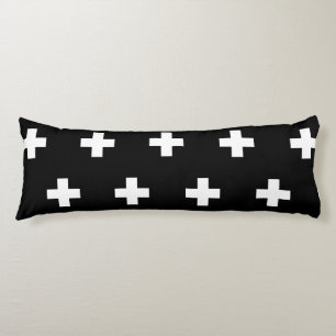 Cross Pattern Black and White Body Cushion