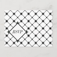 Cross Pattern RSVP Black White Crosses Postcards