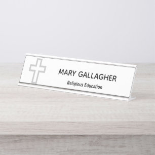 "Cross" Personalised Name Plate