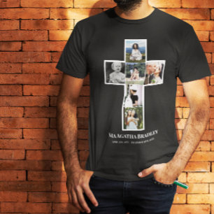 Cross Photo Collage Memorial T-Shirt
