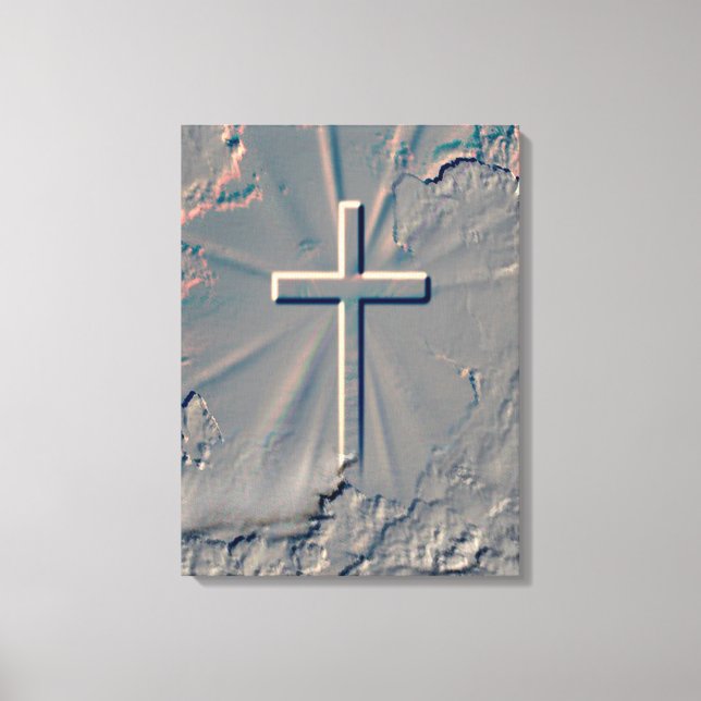 CROSS POPPING OUT FROM ROCK CANVAS PRINT (Front)