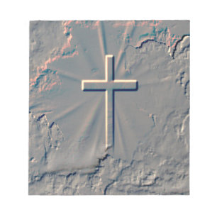 CROSS POPPING OUT FROM ROCK NOTEPAD