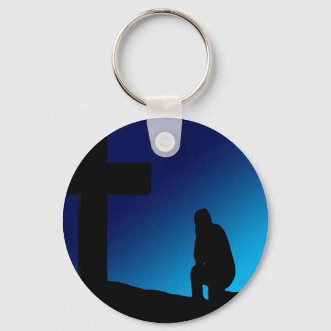 Cross Prayer Banner Key Ring (Front)