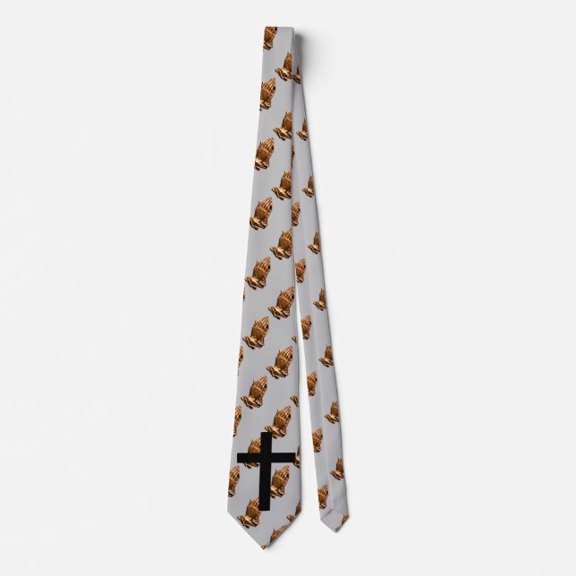 CROSS  PRAYING HANDS TIE (Front)