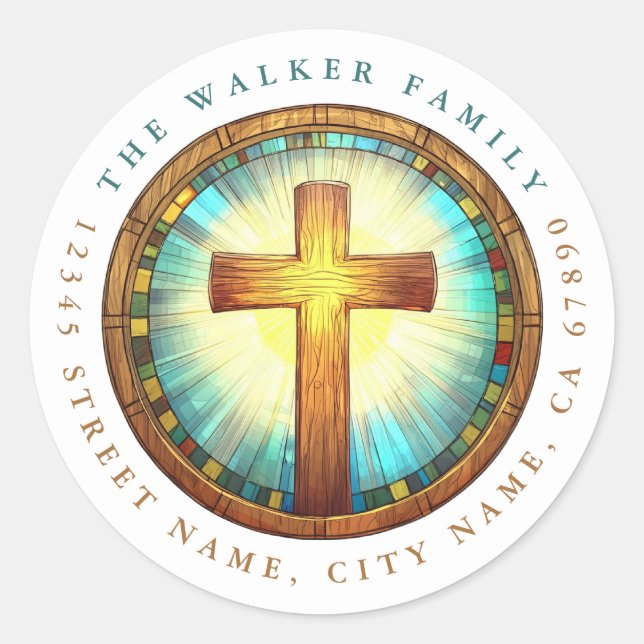 Cross Round Stickers (Front)