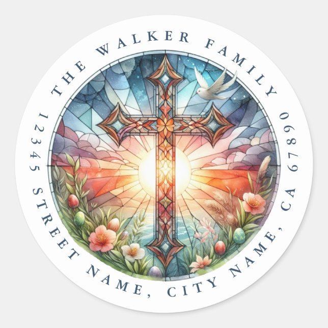 Cross Round Stickers (Front)