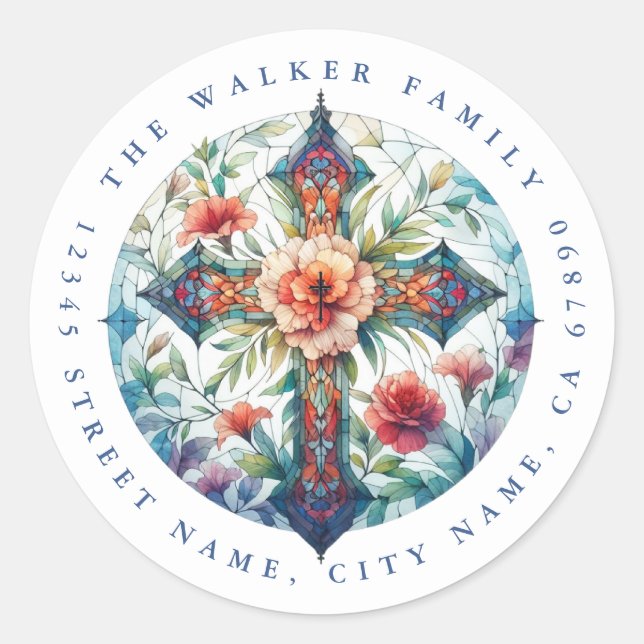 Cross Round Stickers (Front)