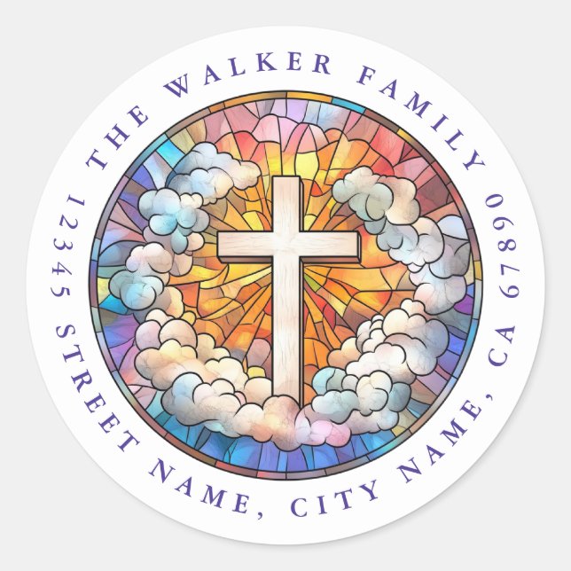 Cross Round Stickers (Front)