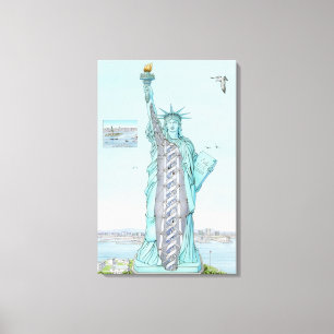 Cross section illustration of Statue of Liberty Canvas Print