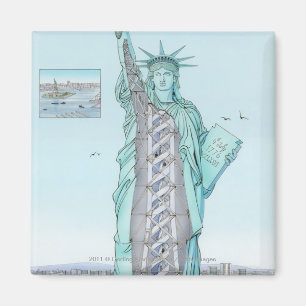 Cross section illustration of Statue of Liberty Magnet
