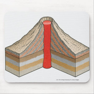 Cross-section of an ash-cinder volcano mouse pad