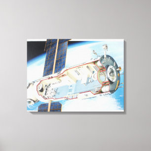 Cross section of solar powered space station canvas print