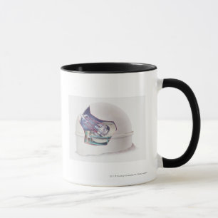 Cross section of telescope inside an observatory mug