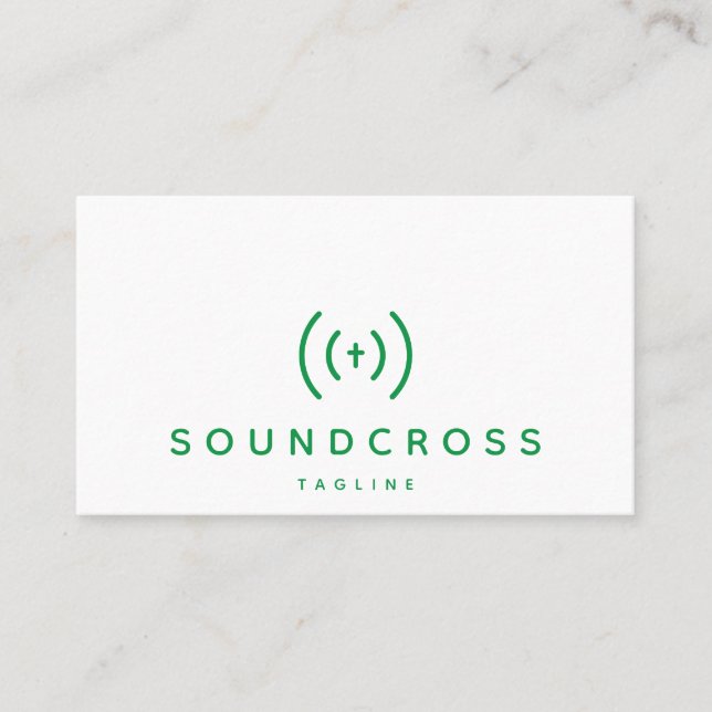 Cross & Sound logo business card template (Front)