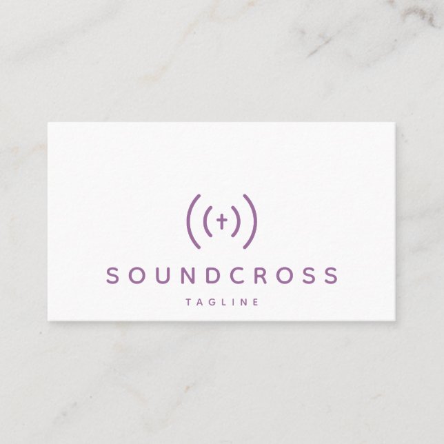 Cross & Sound logo business card template (Front)