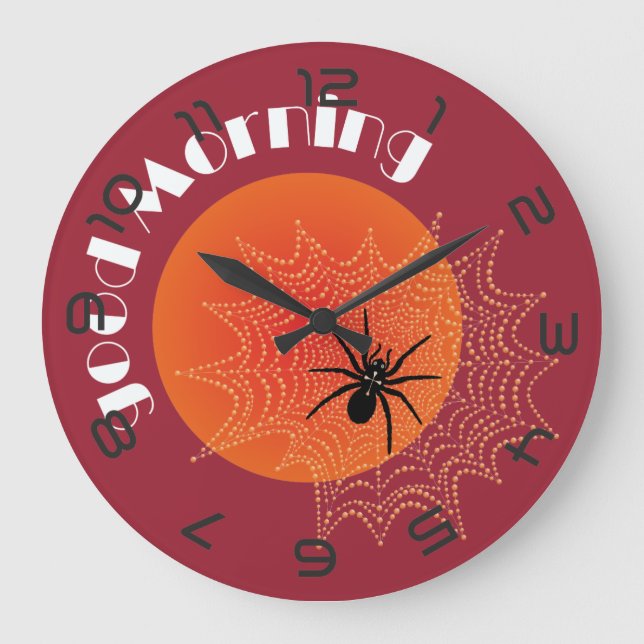cross spider large clock (Front)