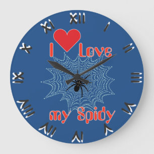 Cross spider on the net large clock