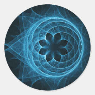 cross spiral ray sphere lotus classic round sticker