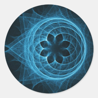cross spiral ray sphere lotus classic round sticker