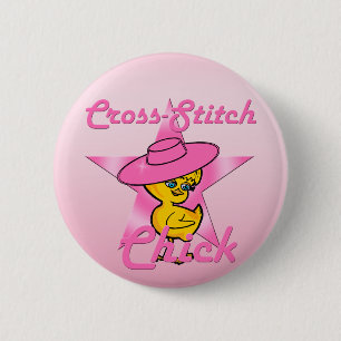Cross-Stitch Chick #8 6 Cm Round Badge