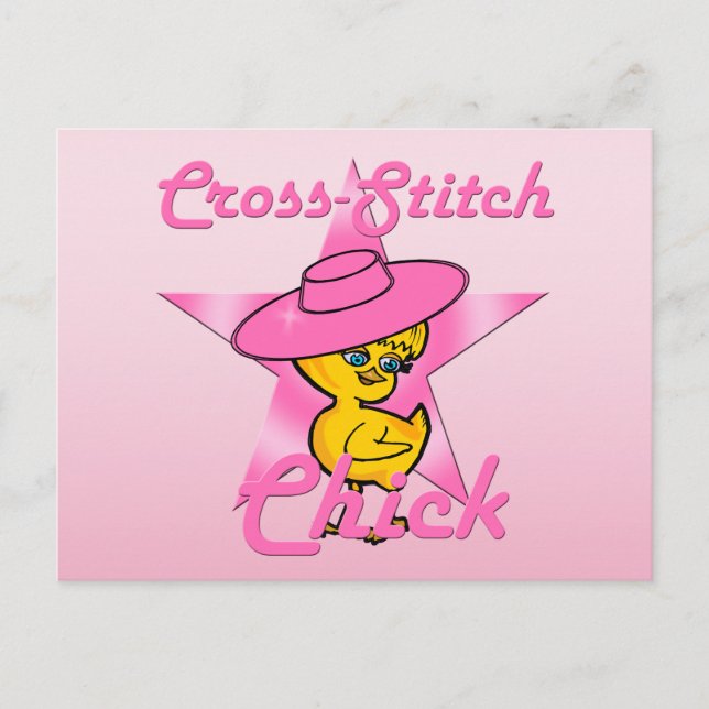 Cross-Stitch Chick #8 Postcard (Front)