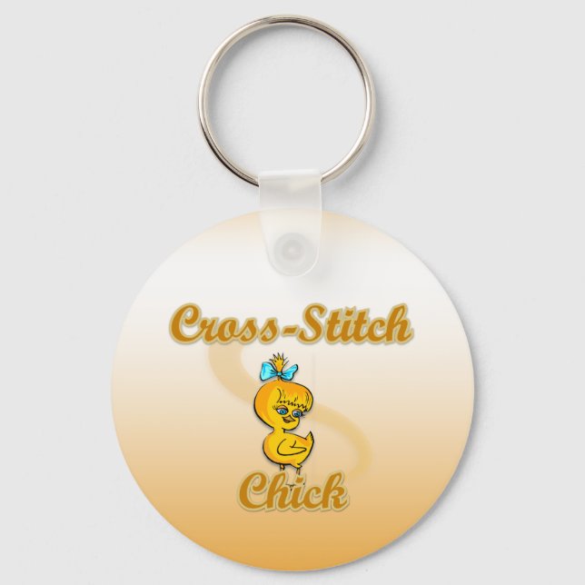 Cross-Stitch Chick Key Ring (Front)
