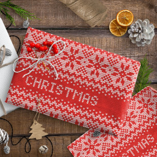 Cross Stitch Christmas Red ID208 Wrapping Paper