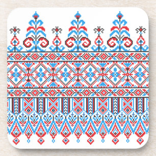 Cross-stitch design coaster