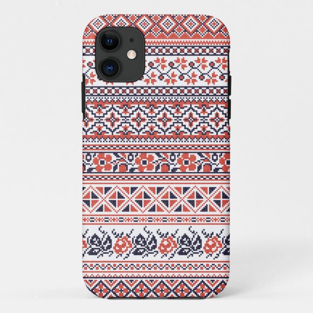 Cross-stitch design Patterns Case-Mate iPhone Case (Back)