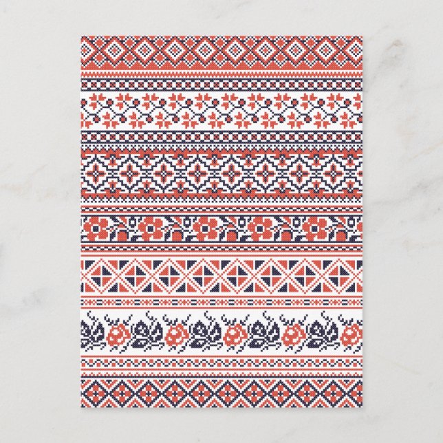 Cross-stitch design Patterns Postcard (Front)