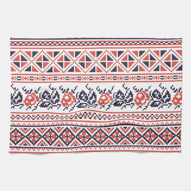 Cross-stitch design Patterns Tea Towel (Horizontal)