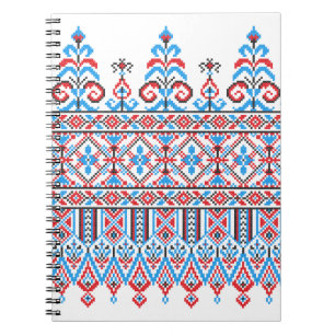Cross-stitch design spiral notebook