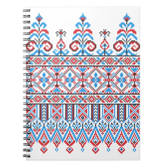 Cross-stitch design spiral notebook (Front)