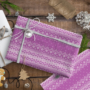 Cross Stitch Geometric Orchid Pink ID208 Wrapping Paper