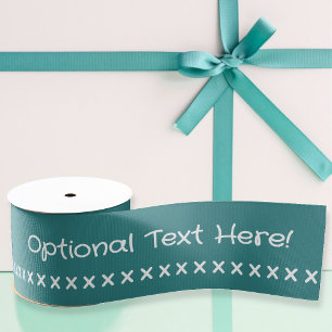 Cross stitch or kisses and your text on any colour grosgrain ribbon