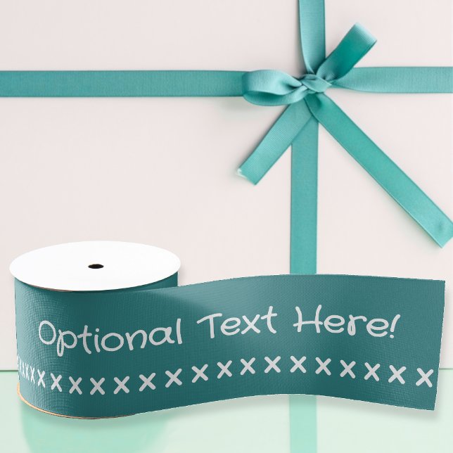 Cross stitch or kisses and your text on any colour grosgrain ribbon (Creator Uploaded)