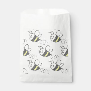 Cross Stitch Pattern Print Cute Bee Baby Shower Favour Bags