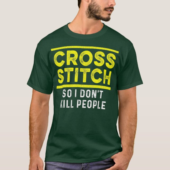 Cross Stitch People CrossStitching Craft Lover T-Shirt (Front)