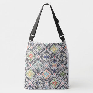 “Cross-Stitch Print” All-Over Pint Tote Bag