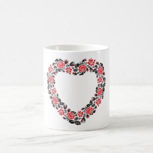 Cross-stitch Valentines Day heart of flower symbol Coffee Mug
