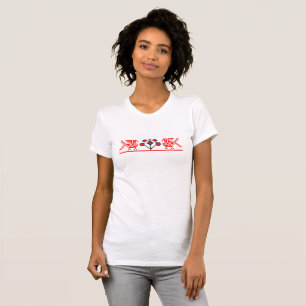 Cross-stitch Wedding couple elegant love birds T-Shirt