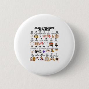Cross Stitching Alphabet Funny Cross Stitch Lover 6 Cm Round Badge