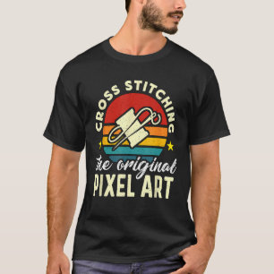 Cross Stitching The Original Retro Needlepoint Cro T-Shirt